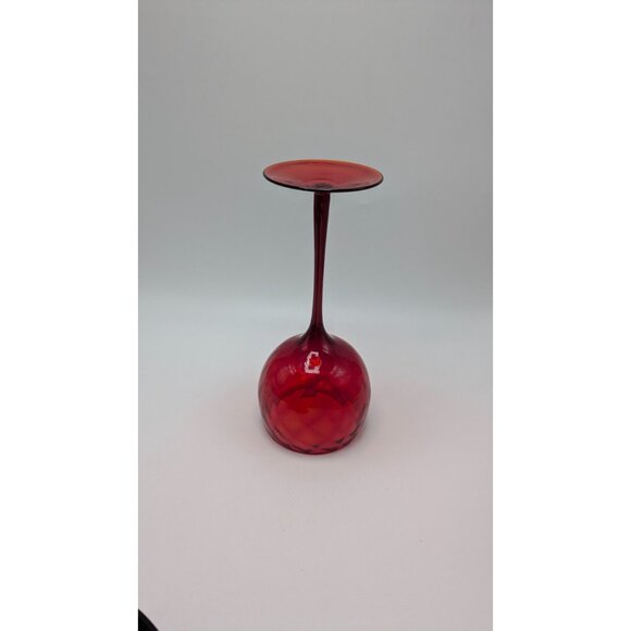 Empoli Italy 8.50 Inch Red Wine Goblet 14 fl oz Glass Vintage Dining Decor - Picture 8 of 11